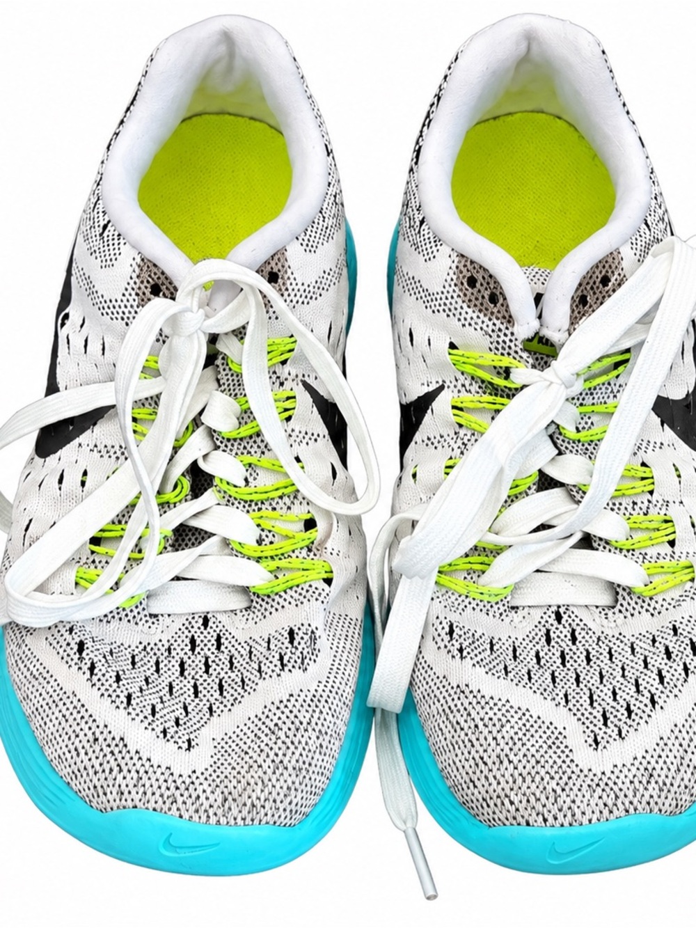 Nike LunarGlide 6 Lunarlon Running Shoes White Turquoise Women’s 7.5